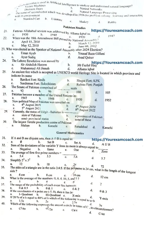 EST Past Paper 2
